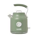 Haden Dorset 1.7 Liter Stainless Steel Electric Kettle, Hot Water Kettle with 360-Degree Base and Auto Shutoff, Cedar Green & Chrome