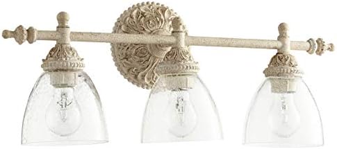 3Lt Clear/Seeded Vnty -Pw White Bathroom Fixtures