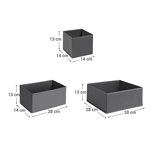 SONGMICS Scheidingswand voor laden, organizer, set van 9 stuks, opvouwbaar, van TNT, voor sokken, was, beha's… - Image 5