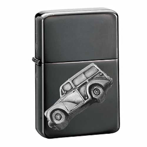 Briquet à essence résistant au vent motif Morris Minor Traveler rechargeable