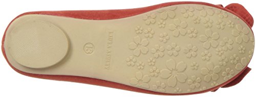 Laura Ashley Kid's Ballerina Flat with Studded Bow, Coral Suede, 13 M US Little Kid4