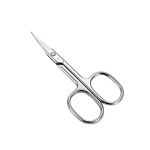 LIVINGO Premium Manicure Scissors Multi-purpose Stainless Steel Cuticle Pedicure Beauty Grooming Kit for Nail, Eyebrow, Eyelash, Dry Skin Curved Blade 3.5 inch