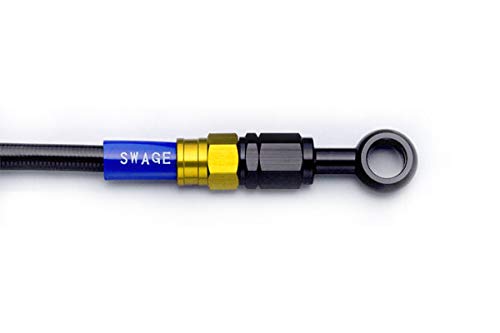 SWAGE LINE フロントブレーキホースキット アルミ ブラックスモークホース WR250R 07-14 GAFB334