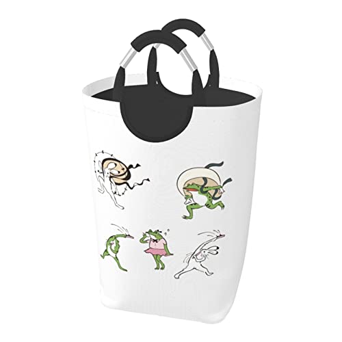 ランドリーバスケット 鳥獣戯画 ランドリーかご 洗濯ボックス 洗濯物用かご 収納ボックス 収納バッグ シンプルでおしゃれ収納袋 雑貨収納ボックス 防水取っ手付き 収納袋 大容量 おしゃれ 取っ手付き 防水 ユニセックス