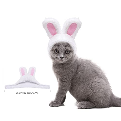 Nett Haustier Hut 3PCS Bunny Hat Cat Hasenhut für Katze Einstellbar Haustier Kopfbedeckung Hasenhasenhut mit Ohren Katze Kleine Hunde Haustierhut Niedliche Kopfschmuck Lustige Mütze Partykostüm – Bild 3