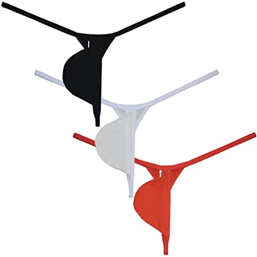 Men's Modal Mini Bikini T-Back Drop-shaped String Thong Underwear Jockstrap Tangas Soft Minimal Coverage Bottoms