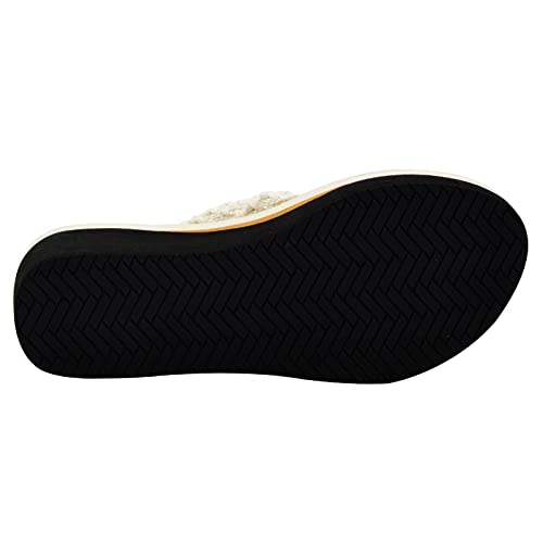Image of MALIDA Womens Wedge Arch Support Flip Flops Cushion Soft Rubber Midsole Platform Thong Sandals with Rubber Sole