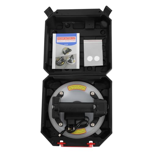 Ventosa eléctrica con potencia de succión de 440 libras, pantalla digital y pilas 18650, elevador de vacío portátil, ventosas para placas de terraza, gas, mármol hasta 200 kg (blanco)