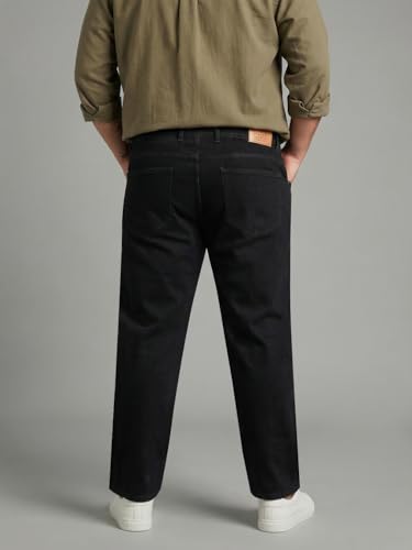 Image of Urbano Plus Men's Relaxed Fit Washed Denim Jeans Non-Stretchable