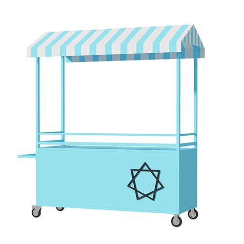 Puesto de venta portátil con toldo y almacenamiento, ideal para mercados al aire libre, eventos de comida callejera, tiendas emergentes, camiones de comida y festivales