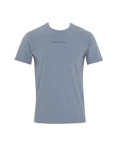 Emporio Armani T-Shirt à col Rond en piqué Stretch pour Homme Gris M Coupe ajustée, Gris, M