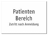 Patienten Bereich - Zutritt nach Anmeldung – Aufkleber A5: 210x148mm – Ohne Grafik, nur Text