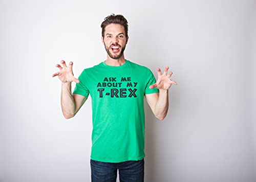 Mens Ask Me About My Trex T Shirt Funny Cool Dinosaur Flip Graphic Novelty Tees