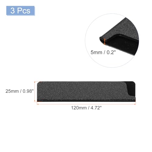 QUARKZMAN 3 Stück Messerschutz, 12 cm x 2.5 cm Universal Messerschutzhülle Kunststoff Messerschutz Schutzhülle Atmungsaktive Messerscheid für Küchenmesser Obstmesser Schwarz