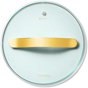 Glass 8" Glass Lid For Pots & Pans - Made With Tempered Glass - Sized to Fit Caraway Ceramic-Coated & Stainless Steel Cookware - Gold