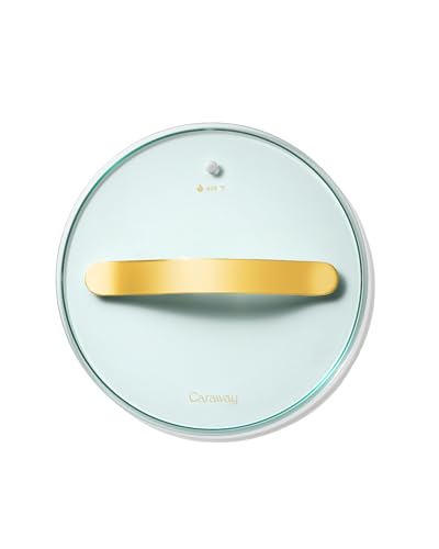 Glass 8" Glass Lid For Pots & Pans - Made With Tempered Glass - Sized to Fit Caraway Ceramic-Coated & Stainless Steel Cookware - Gold
