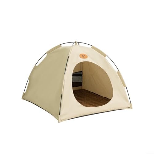 Glewi Pop- Up- Haustierzelt für Katzen und kleine Hunde, tragbares, waschbares, weißes Bett, Haus, 89, 9 x 89, 9 x 5, 1 cm, weiches, gemütliches Versteck für Reisen und den Innenbereich, L (