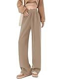 Kiench Teens Girls' Straight Leg Sweatpants High Waisted Baggy Joggers Drawstring US Pants Size 14-16/11-12 Years, Khaki