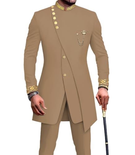 African Suits for Men 2 Piece Tuxedo Slim Fit Blazer Party Jacket Dress Suit