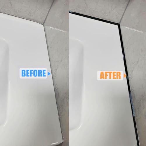 Selbstklebend Flexible Zierleisten Selbstklebend, zum Herd, Waschbecken, Toilette, Fliesenrand, Wandecke, Fußleiste, Boden (schwarz)