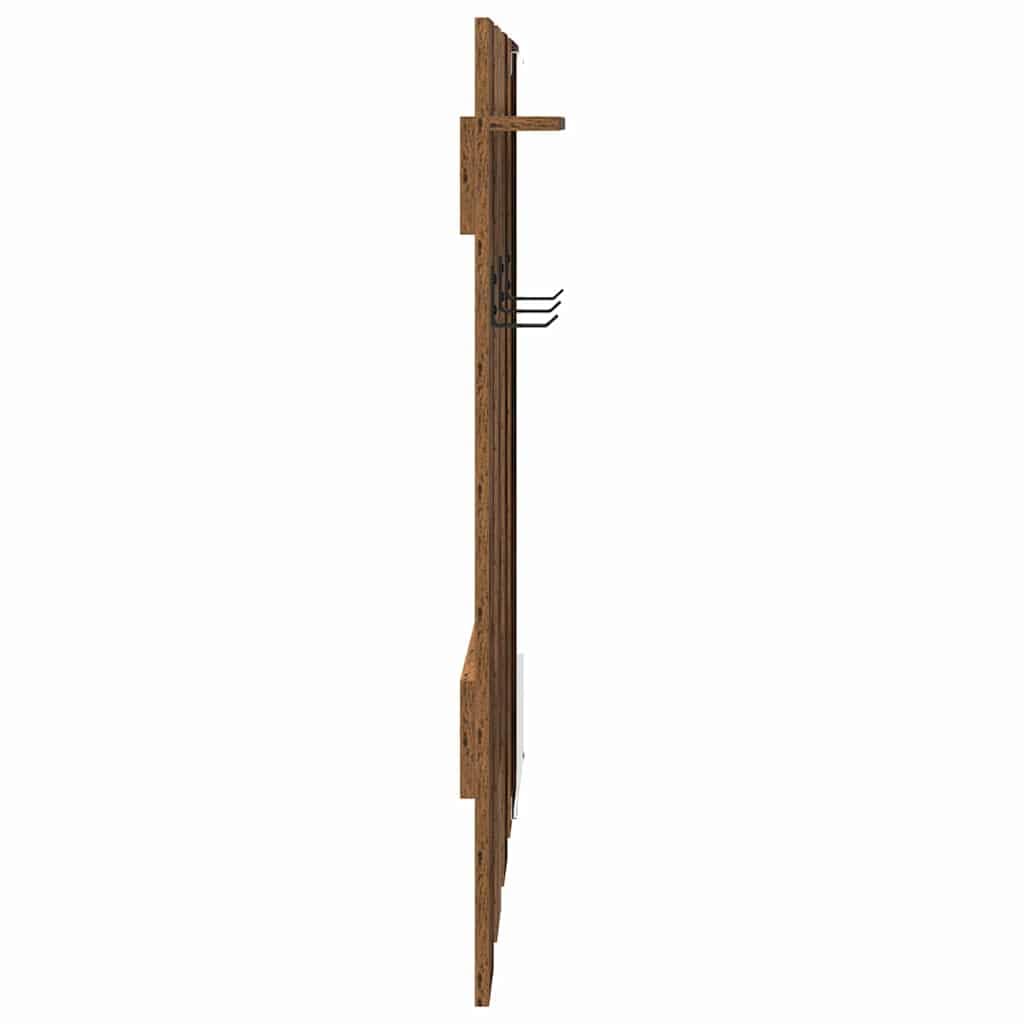 Wandmontierter Garderobenständer aus Holzwerkstoff in Altes Holz - Modernes Design, Robust und Langlebig für Flur, Wohnzimmer und Schlafzimmer