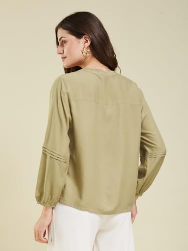 Image of J TURRITOPSIS Women's Rayon Stylish Embroidered Shirt