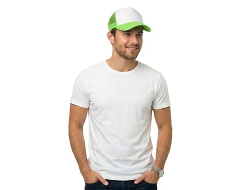Image of NYFASHION101 Plain Mesh Trucker Hat - Breathable 6-Panel Daily Snapback Cap, Customizable Ideal for DIY Embroidery & Patches