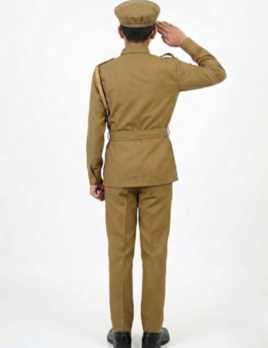 Image of BookMyCostume Cotton Police Community Helper Kids Fancy Dress Costume 8-9 Years, Light Brown
