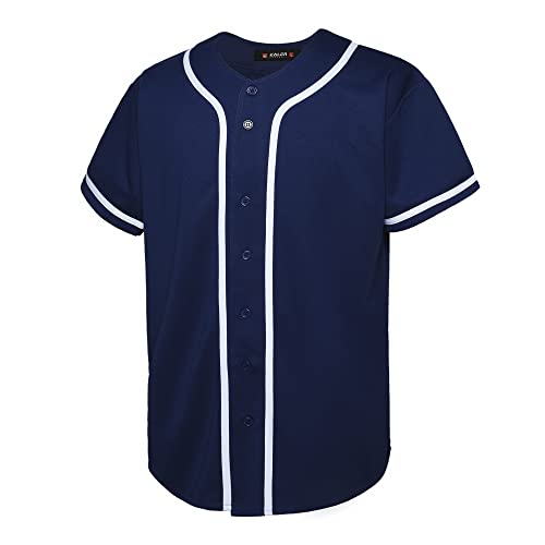 EALER BJ80 Series Mens Baseball Jersey Button Down...