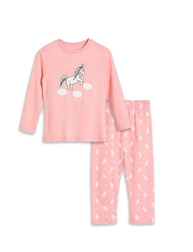 Image of Amazon Brand - Symbol Girls Night Dress | 100% Cotton T-Shirt & Pajama Set | Full Sleeves | Age 2-12 Years