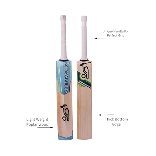 Image of Kooka Poplar Willow Tennis Ball Cricket Bat for Adults, Boys & Girls | Age Group 7-10 Grade 1 Poplar Wooden Light Weight 900-950 gm | Soft & Hard Tennis Ball Use | Size-5