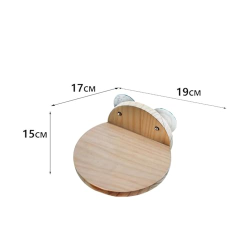 Étagère escalier bois chat intérieur ventouse murale vitre 19cm - 8