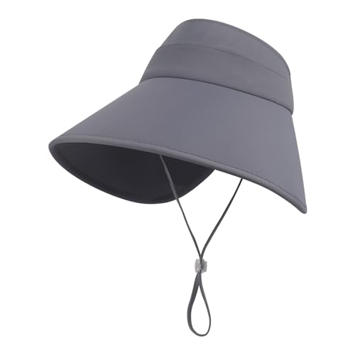 Wide Brim Visor Hat for Women Foldable UV Protection Cap Summer Beach Packable Hat Rollable Topless Sun Visor Cap3