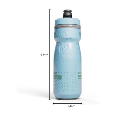 Image of CamelBak Podium Chill Insulated Bike Squeeze Water Bottle, Cold Retention for Cycling, 21oz, Crystal Blue