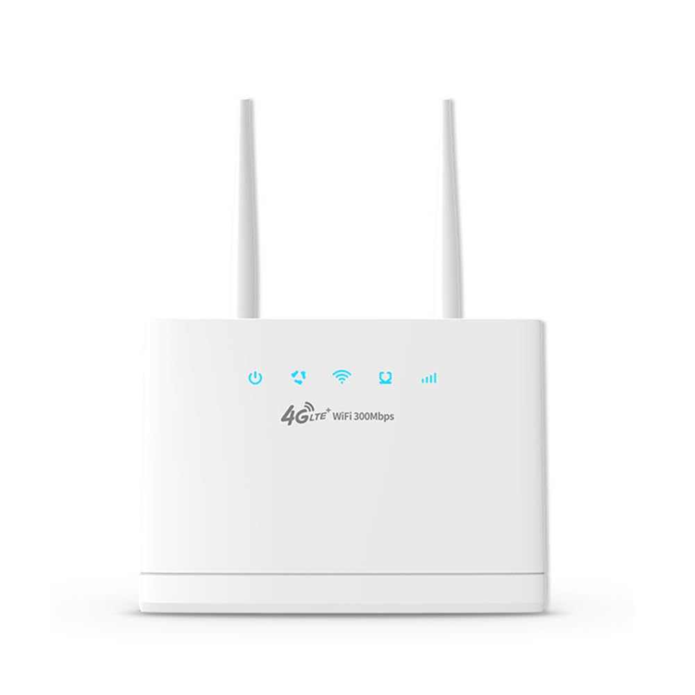 Enrutador WiFi 4G LTE Tarjeta SIM Enrutador WiFi InaláMbrico de 300Mbps Punto de Acceso DoméStico Soporte 4G a Puerto LAN 16 Usuarios WiFi-Enchufe de la UE