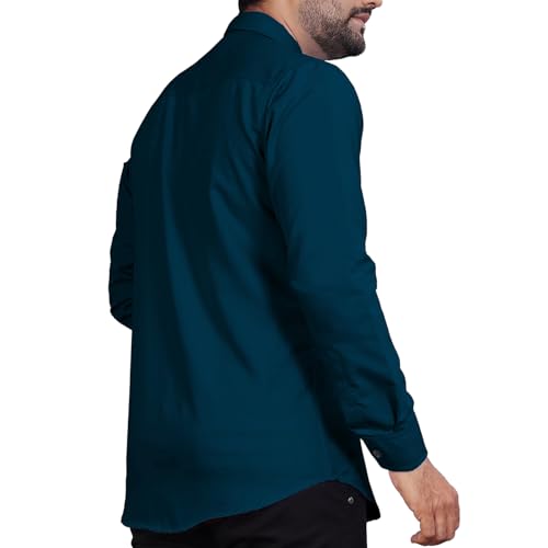 Image of Univibe Men's Slim Fit Full Sleeve Spread Collar Cotton Blend Shirt for Men and Boys