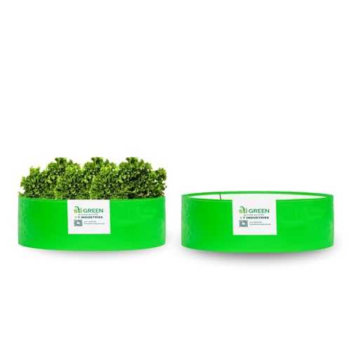 Image of HDPE Grow Bags for Plants 18X6 Inch (Pack of 2) | 260 GSM Heavy Duty UV-Protected Round Green Colour Plant Bags for Terrace and Vegetable Gardening | Strong & Reusable|