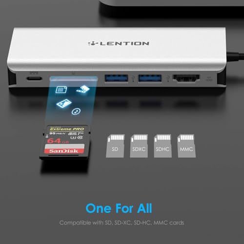6-in-1 Hub USB C a HDMI 4K, Ethernet 1000M, 2 USB 3.0, PD 60W Ricarica di Tipo C, Lettore di Schede SD, Adattatore per 2024-2016 MacBook Pro, Nuovo Mac Air, iPhone 15 Plus Pro Max (C68) - Hub USB - Immagine 5