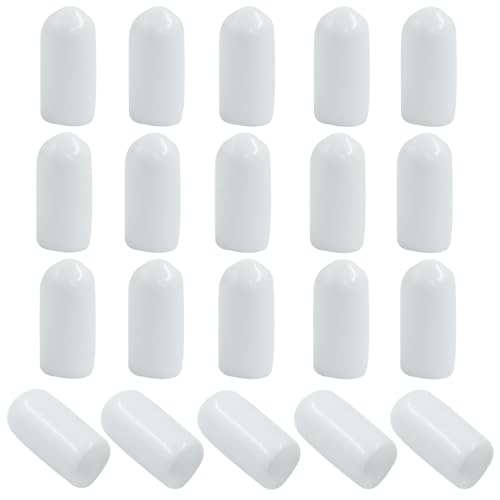 Image of 120 Pcs 6.5mm (1 /4 inch) Rubber End Caps Bolt Screw Protector, White | PVC Flexible Impact Absorbing, Prevents Scuffs Dust Rust, Fits 6.5-7mm Round Tube Threads, Indoor Outdoor Use
