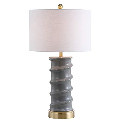 Lámpara de mesa cerámica moderna gris oscuro y oro 28 pulg.
