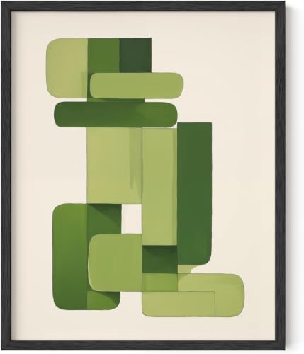 Poster canevas abstrait bleu vert lianyibo affiche murale moderne salon 50x70cm