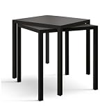 milani home - tavolo autolivellante da esterno 70 x 70 cm, metallo antracite, per bar, ristorante e dehor