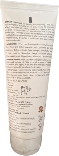 Image of EMARA Facewash with Tea Tree Oil, Vitamin C, Apple Cider Vinegar and Ceramide