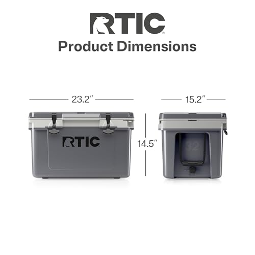 Image of RTIC 32 QT Ultra-Light Hard Cooler | Portable Hard Ice Chest Box for Beach, Drinks, Camping, Picnic, Fishing, Boat, Barbecue, 30% Lighter Than Rotomolded