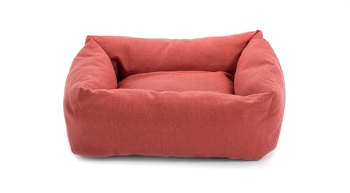 Record - Cuccia per Cani e Gatti Mono in Cotone, Colore: Rosso, 45 x 30 x 14h cm. Lettino imbottito per animali a rapida asciugatura, morbido e accogliente. Cuscino rettangolare per cani e gatti.