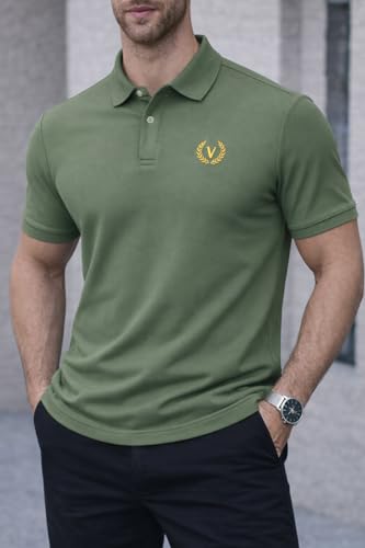 Image of Mack Jonney Men's Cotton Polo T-Shirt|Solid Regular Fit|Half Sleeve Collar T-Shirt for Casual Wear-MJ-32