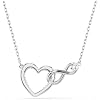 Swarovski Hyperbola Pendant, Heart And Infinity, Clear, Rhodium Finished