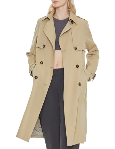 Orolay Women's Long Trench Coat Double-Breasted Classic Lapel Overcoat with Belt