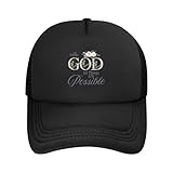 Anceky con Dios Todo es Posible Gorras Hombre Mujer Gorras de béisbol de Malla