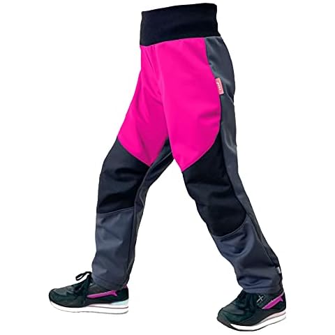 Kinder Softshell Hose Flexi mit Fleece Elastische Wasserabweisend und Winddichte Atmungsaktive Outdoorhose Funktionshose Freizeithose Cover